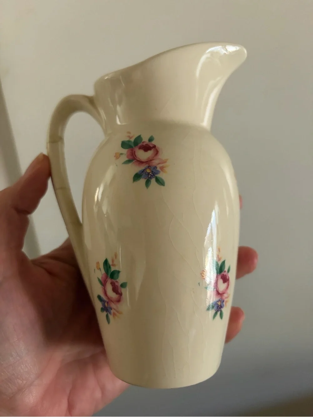 Vintage Royal Copley floral ceramic pitcher